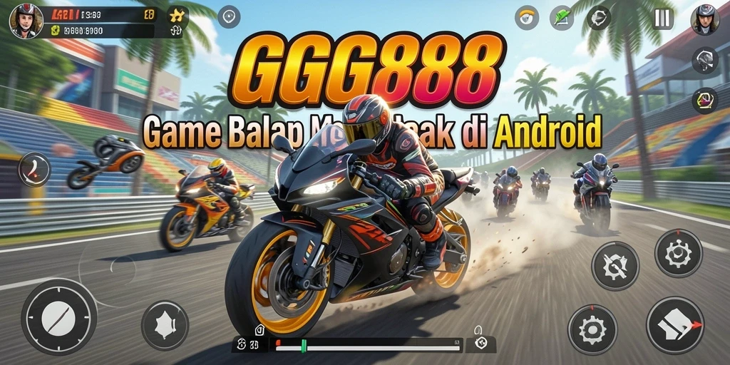 Gameplay menegangkan GGG888 di lintasan balap yang terinspirasi nyata.