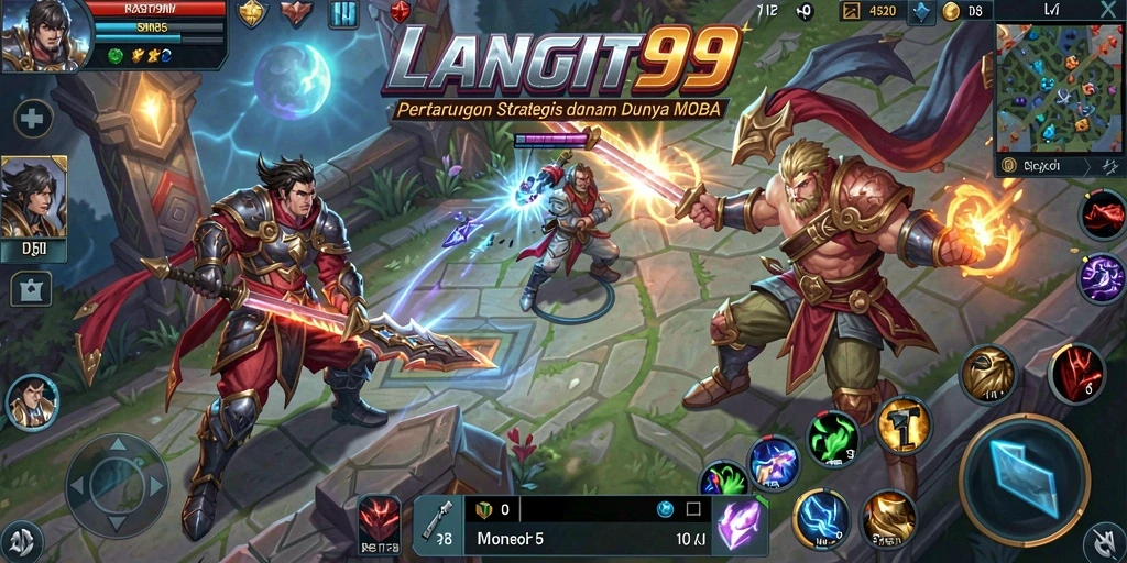 Tampilan seru dari pertarungan hero dalam LANGIT99.