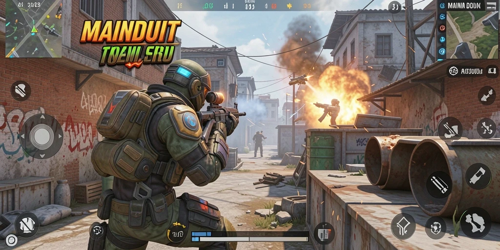 Tampilan gameplay MAINDUIT dengan aksi pertempuran yang seru dan menegangkan.