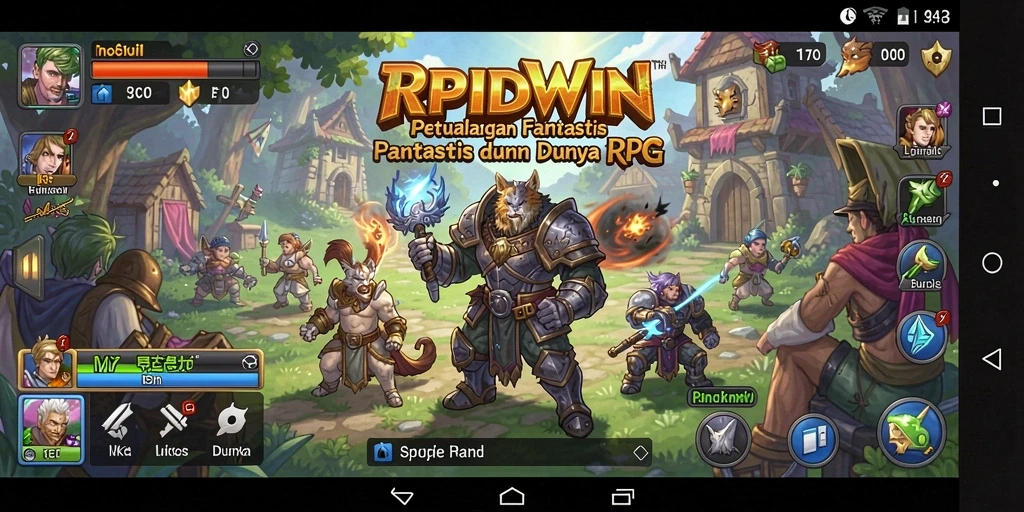 Tampilan gameplay RPIDWIN yang menegangkan dalam petualangan RPG.