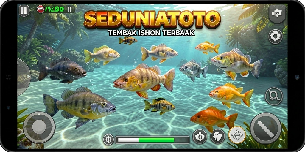 Tampilan menarik dari gameplay SEDUNIATOTO saat menangkap ikan.
