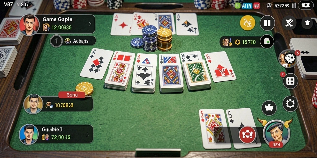 Tampilan gameplay seru saat bermain Gaple di V87.